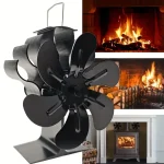 Ventilateur de poêle à chaleur Eco silencieux noir 6 pales bûche brûleur à bois ventilateur de cheminée Distribution de chaleur efficace réchauffeur d’hiver maison Ventilateur de poêle à chaleur Eco silencieux noir 6 pales bûche brûleur à bois ventilateur de cheminée Distribution de chaleur efficace réchauffeur d’hiver maison