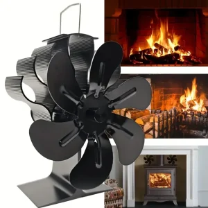 Ventilateur de poêle à chaleur Eco silencieux noir 6 pales bûche brûleur à bois ventilateur de cheminée Distribution de chaleur efficace réchauffeur d’hiver maison Ventilateur de poêle à chaleur Eco silencieux noir 6 pales bûche brûleur à bois ventilateur de cheminée Distribution de chaleur efficace réchauffeur d’hiver maison