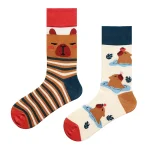 Conception originale drôle Capibara coton AB tendance équipage chaussettes unisexe mignon dessin animé chaussettes irrégulières femmes hommes Skateboard chaussettes longues