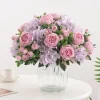 injartificial rose pivoine bouque fleur, décoration de la maison, patients tenant une fleur, bouquet de mariage, bricolage, fausse fleur, gand ement