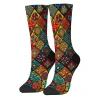nouveauté ethnique bohème imprimé hommes chaussettes confortable respirant antidérapant chaussettes décontractées harajuku rétro rue chaussettes de compression