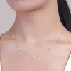 magnifique collier chaîne en zircon incrusté de fleurs à quatre feuilles pour femmes, élégant ras du cou porte bonheur, bijoux de fête, cadeaux d'anniversaire