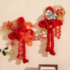 pendentif nœud chinois en coton, année du cheval, porte bonheur, ornements muraux suspendus, breloque porte bonheur avec cloche, pendentif de festival de printemps