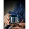 tasse à thé en céramique, jilan, tasse principale simple de style japonais, grand glaçage noir, service à thé kung fu domestique, tasse simple, tasse à thé