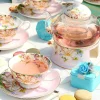 service à thé anglais britannique pour le bureau à domicile, porcelaine de haute qualité, tasse à thé, cuillère en verre, théière, service à thé, cadeau, 73