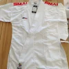 karaté officiel gi smai kumite wkf approuvé kumite gi logo rouge karaté gi uniformes unisexe rouge/bleu/blanc broderie d'épaule