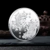pièce commémorative chinoise fu koi, bonne chance à vous, médaille de carpe de couleur, pièce d'or et d'argent, badge artisanal en métal gaufré, cadeau