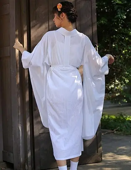 robe kimono japonaise traditionnelle pour femmes, sous vêtements yukata, longue féejuban, manches 3/4 robe kimono japonaise traditionnelle pour femmes, sous vêtements yukata, longue féejuban, manches 3/4