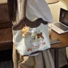 rilakkuma – sac à bandoulière en toile de grande capacité, fourre tout de dessin animé pour les déplacements quotidiens, usage décontracté pour étudiants, cadeaux japonais