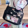 Sac à bandoulière de Style collège japonais pour filles, sac à bandoulière polyvalent décontracté, fourre-tout en toile pour classe d’étudiant Sac à bandoulière de Style collège japonais pour filles, sac à bandoulière polyvalent décontracté, fourre-tout en toile pour classe d’étudiant