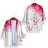 kimono unisexe noir et blanc, cosplay samouraï, hauts tendance, cardigan décontracté, costume yukata, streetwear japonais, vêtements traditionnels