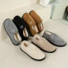 chaussures de maison en cuir suédé pour hommes, pantoufles coordonnantes, confortables, chaudes, peluche, intérieur, extérieur, pieds enflés diabétiques