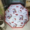 dessin animé sanrio hello kittys parapluie entièrement automatique mignon anime double usage plier double protection uv parasol jouet fille cadeau