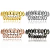 Hip Hop-Dents supérieures plaquées or 18 carats pour hommes et femmes, 8 dents inférieures, accessoires de bijoux de fête, accolades en or véritable