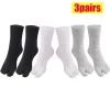 chaussettes tabi à orteils fendus pour femmes et hommes, 6 pièces, chaussettes de sport en fiber sudée à deux doigts, déodorantes noires, longues et respirantes