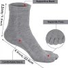 5 paires de chaussettes à orteils pour hommes et femmes, chaussettes à cinq doigts, en coton respirant, sport, course à pied, couleur unie, cadeau d'anniversaire