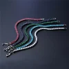 luxe hiphop glacé 4mm cubique zircone cristal tennis bracelets pour femme hommes couleur or argent couleur bracelet chaîne bijoux