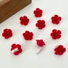 10 pièces d'épingles à cheveux à fleurs rouges adaptées aux filles