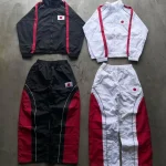 Costume de sport au Design contrasté japonais minimaliste européen et américain, veste Trench-Coat à col montant de Style rétro Harajuku