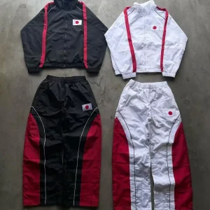 Costume de sport au Design contrasté japonais minimaliste européen et américain, veste Trench-Coat à col montant de Style rétro Harajuku