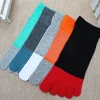 chaussettes colorées confortables de haute qualité, respirantes, de sport, sans spectacle, pour hommes, à cinq doigts