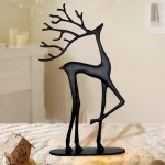 Décor de Noël de renne, Figurines de renne en résine, Sculpture de Noël minimaliste moderne, décor de vacances intérieur élégant Décor de Noël de renne, Figurines de renne en résine, Sculpture de Noël minimaliste moderne, décor de vacances intérieur élégant