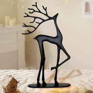 Décor de Noël de renne, Figurines de renne en résine, Sculpture de Noël minimaliste moderne, décor de vacances intérieur élégant Décor de Noël de renne, Figurines de renne en résine, Sculpture de Noël minimaliste moderne, décor de vacances intérieur élégant
