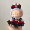 mini vêtements de course en peluche avec nœud en soie brillante rose, jupe menstruelle princesse, accessoires kpop, idole labubu, tenue coréenne, 17cm