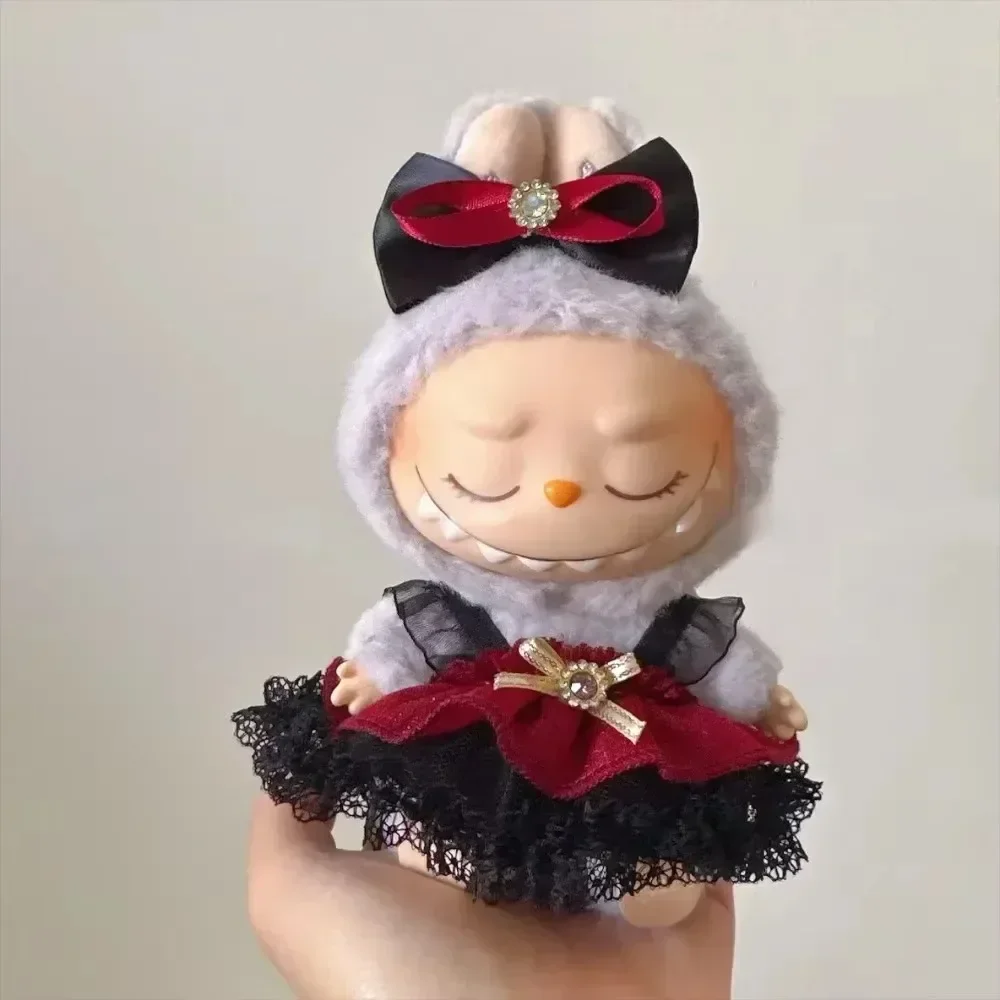 mini vêtements de course en peluche avec nœud en soie brillante rose, jupe menstruelle princesse, accessoires kpop, idole labubu, tenue coréenne, 17cm mini vêtements de course en peluche avec nœud en soie brillante rose, jupe menstruelle princesse, accessoires kpop, idole labubu, tenue coréenne, 17cm