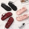 sandales à plateforme en plastique pvc de style romain pour femme, chaussures vintage de haute qualité, vente en gros et en gros