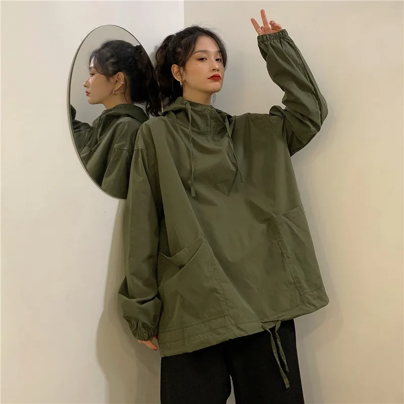 sweat shirt de travail ample et décontracté pour femmes, manteau de style japonais sweat shirt de travail ample et décontracté pour femmes, manteau de style japonais