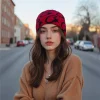 chapeau tricoté hip hop tendance, chapeau en laine jacquard décontracté, chapeau mocassin d'extérieur résistant au froid et au vent
