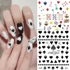 japonais intéressant adhésif décalcomanies bricolage décoration d'ongle manucure poker nail art autocollant cartes à jouer conception