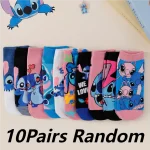 10 paires de chaussettes d&rsquo;été pour hommes, chaussettes basses légères et respirantes imprimées de dessin animé, chaussettes de cheville amusantes pour Couple, nouveauté