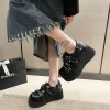 escarpins à plateforme Épaisse pour femme, chaussures japonaises, kawaii, punk, goth, mary, essence, lolita, cœur, rinçage, noires