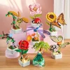 moc – blocs de construction en pot, insectes, fleur, papillon, libellule, bouquet succulent, modèle de briques, décoration créative, jouets diy, cadeaux