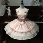 Robe Lolita Cosplay de Style japonais Kawaii pour femmes, Vintage, en dentelle douce, avec nœud, à volants, robes de gâteau, Harajuku Y2k, robe à bandes Slim Robe Lolita Cosplay de Style japonais Kawaii pour femmes, Vintage, en dentelle douce, avec nœud, à volants, robes de gâteau, Harajuku Y2k, robe à bandes Slim