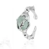 bague en bambou plaqué argent sterling 925, lave liquide, jade hetian, cadeau pour femmes et filles, bijoux vintage irréguliers, livraison directe