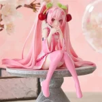 Nouveau Hatsune Miku Anime Figure jouets rose cerise robe MIKU Kawaii dessin animé PVC Action Figurine modèle poupées anniversaires cadeaux enfants