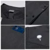 costume de chef de cuisine pour hommes, veste noire, uniforme à manches courtes, manteau de chef de restaurant, tablier, vêtements de travail, objectifs d'été, respirant