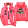 veste de l'équipe de course avec logo kawasaki, imperméable et coupe vent, vêtements de sport pour hommes, activités de plein air à la mode