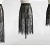 demi jupe taille haute en dentelle pour femmes, jupon, sous robe, basique, été