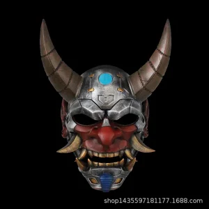 Masque de Cosplay de Tatouage Mécanique Prajna Japonais, Casque Effrayant Décoratif de Collection d&rsquo;Halloween