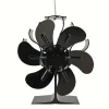 ventilateur de poêle à chaleur eco silencieux noir 6 pales bûche brûleur à bois ventilateur de cheminée distribution de chaleur efficace réchauffeur d'hiver maison