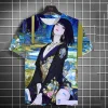 samouraï japonais katana tatouage fille t shirts impression 3d personnalité anime t shirt hommes/femmes à manches courtes y2k haut décontracté vêtements pour hommes