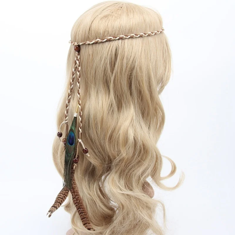 bandeau en plumes pour festival, style boho, coiffure en plumes, hippie, accessoires pour cheveux indiens pour filles bandeau en plumes pour festival, style boho, coiffure en plumes, hippie, accessoires pour cheveux indiens pour filles