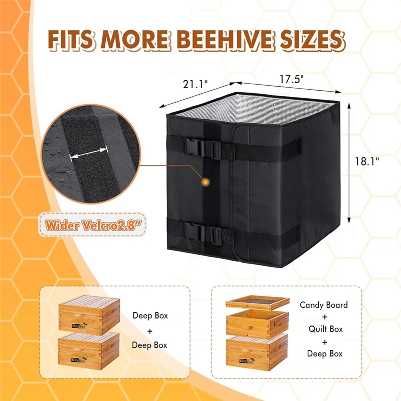 shgo bee wrap pour ruche pour 2 boîtes profondes tissu oxford 600d, conception réglable pour ruche à cadre 10 et 8 en hiver shgo bee wrap pour ruche pour 2 boîtes profondes tissu oxford 600d, conception réglable pour ruche à cadre 10 et 8 en hiver
