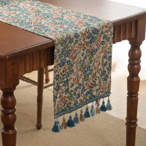 Chemin de Table Jacquard Vintage élégant, nappe épaisse à motif de fleurs avec nappe, couverture de Table pour Festival
