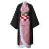 costume de cosplay anime nezuko 2025o, kimono demon slayer, perruques, cheveux, halloween, carnaval, tenue pour femme