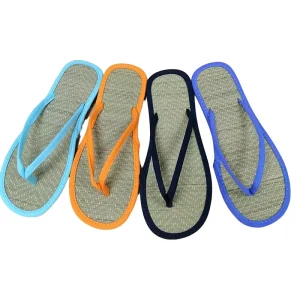Femmes tongs plates pantoufles confortables sandales antidérapantes bambou rotin tongs maison salle de bain mode pantoufles Zapatos